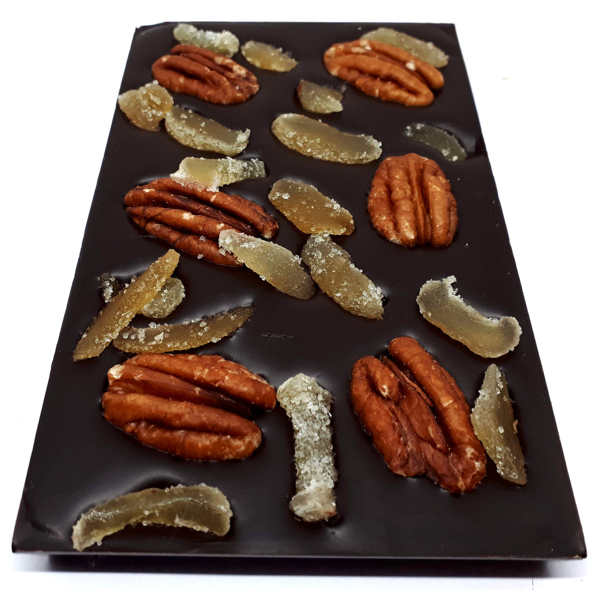 Tabletă de ciocolată cu lapte cu pecan și ghimbir 120g